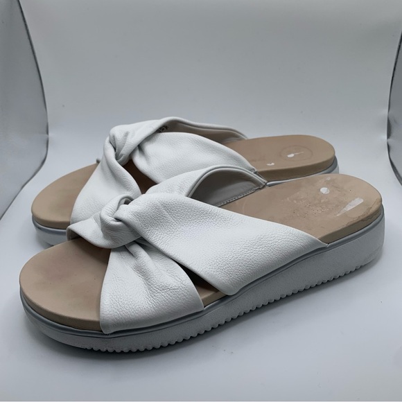 Paul Green Women Tiki Slide Sandal white leather platform size UK 7.5 US 10 1299 - Picture 3 of 8